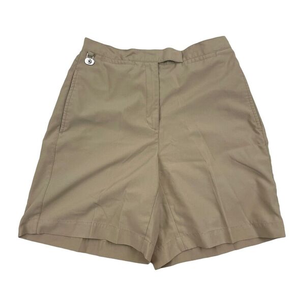 Liz Golf Khaki Flat Front Shorts Sz 4 Polyester Coolmax 28" Waist Activewear - Picture 1 of 4